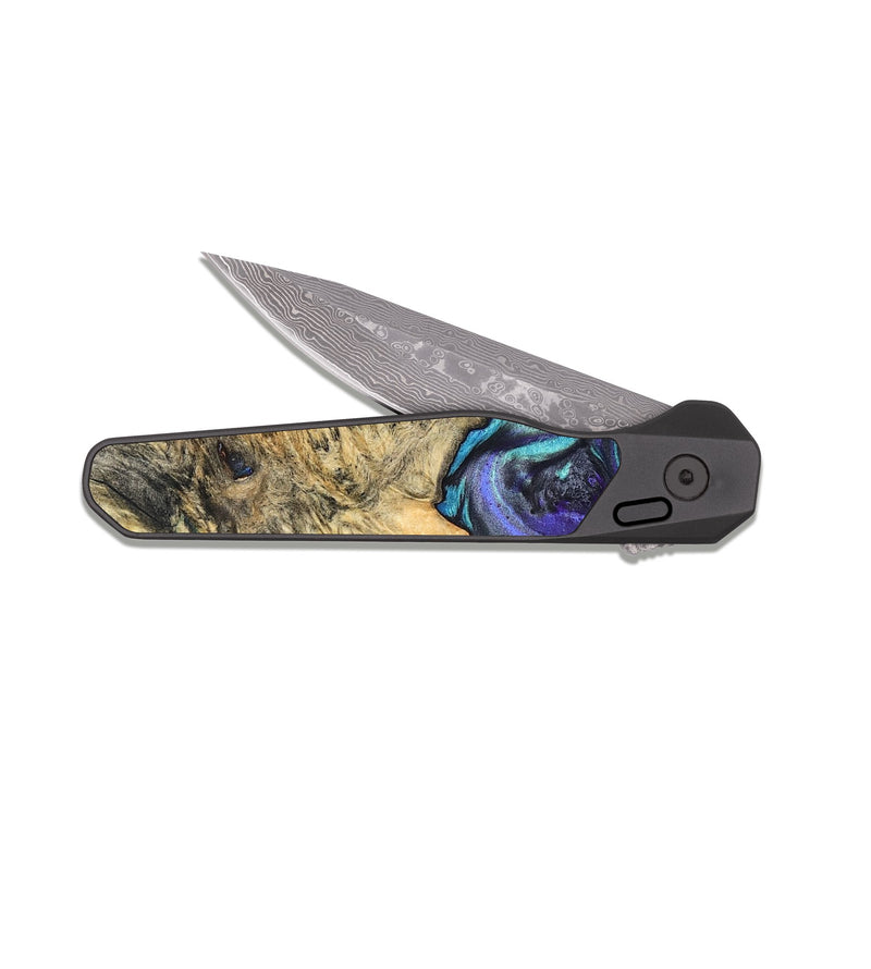EDC Dark Damascus Wood Pocket Knife - Mylah (Purple, 824370)