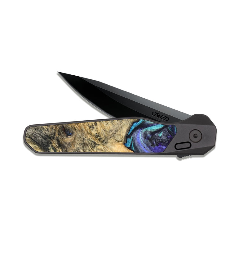 EDC Dark Slate Wood Pocket Knife - Mylah (Purple, 824370)