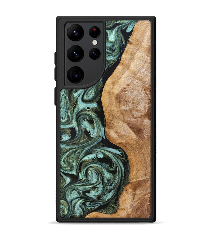 Galaxy S22 Ultra Wood Phone Case - Amos (Green, 824374)