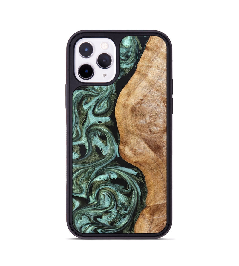 iPhone 11 Pro Wood Phone Case - Amos (Green, 824374)