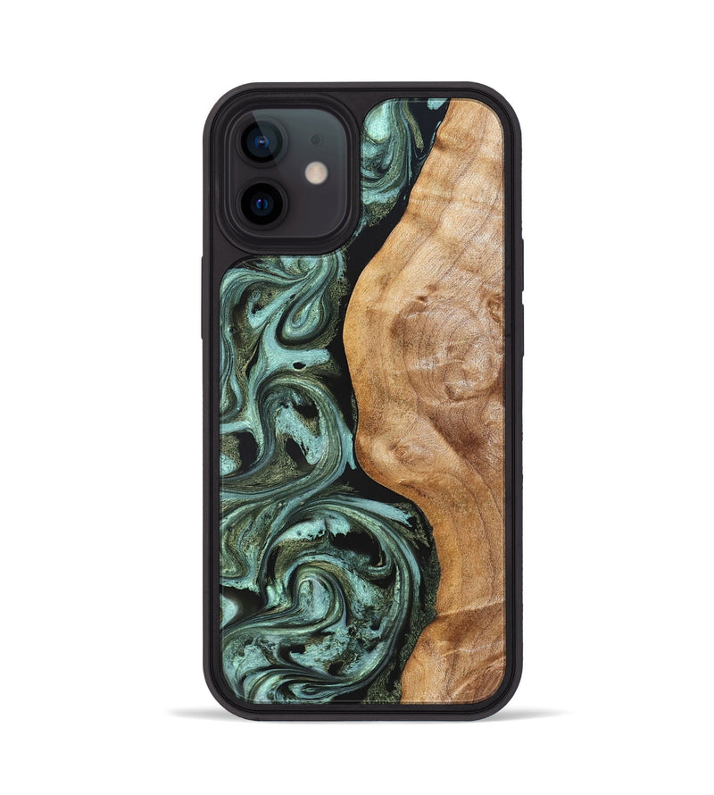 iPhone 12 Wood Phone Case - Amos (Green, 824374)