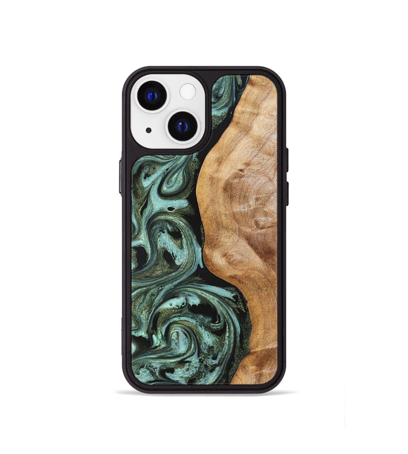 iPhone 13 mini Wood Phone Case - Amos (Green, 824374)