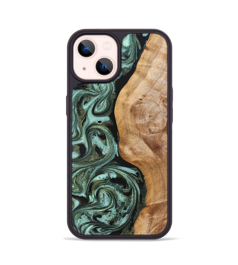 iPhone 14 Wood Phone Case - Amos (Green, 824374)
