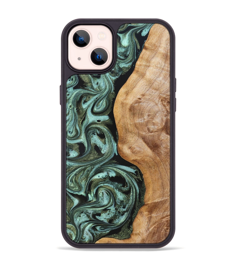 iPhone 14 Plus Wood Phone Case - Amos (Green, 824374)
