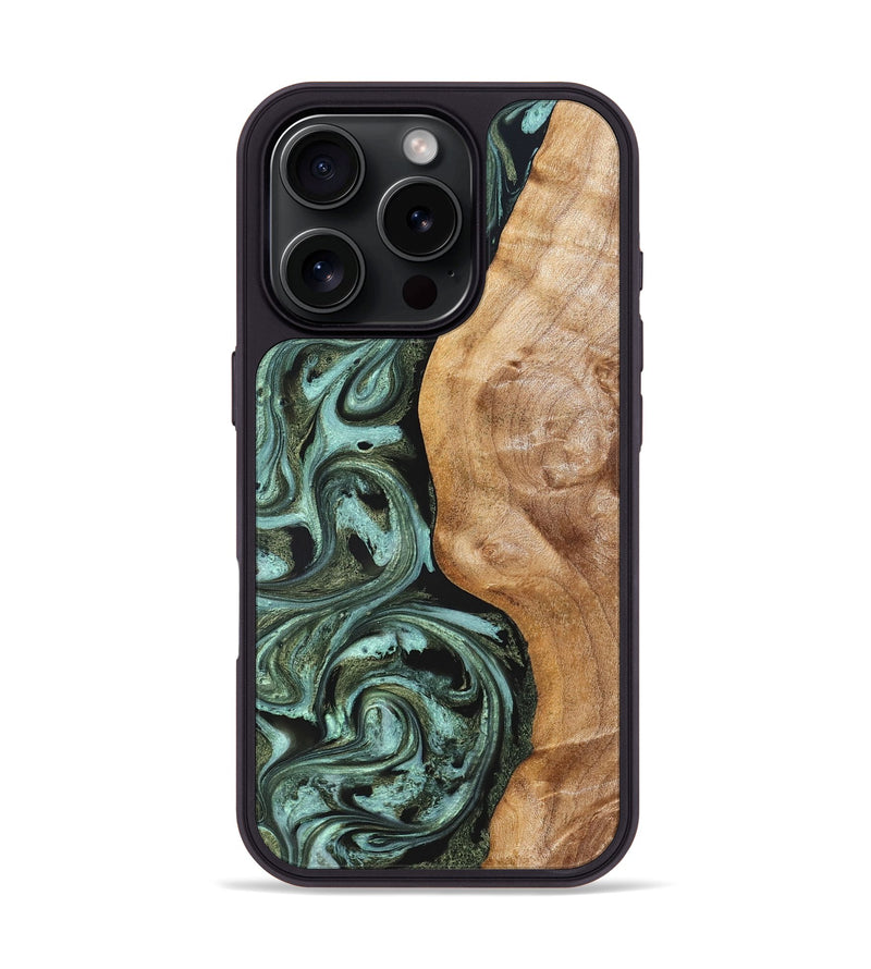 iPhone 16 Pro Wood Phone Case - Amos (Green, 824374)