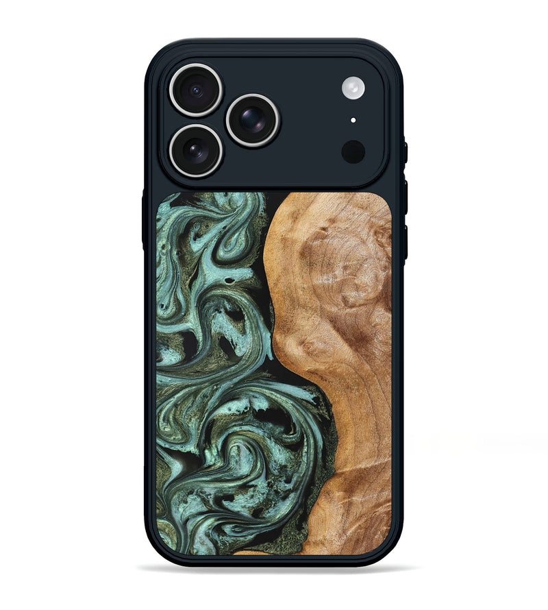 iPhone 17 Pro Max Wood Phone Case - Amos (Green, 824374)