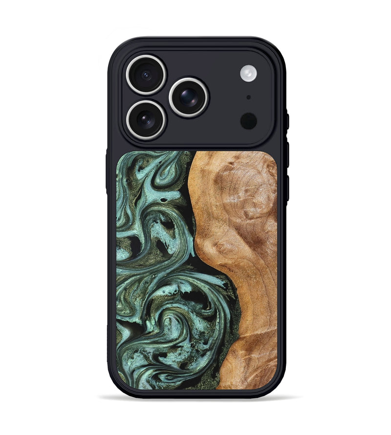 iPhone 17 Pro Wood Phone Case - Amos (Green, 824374)