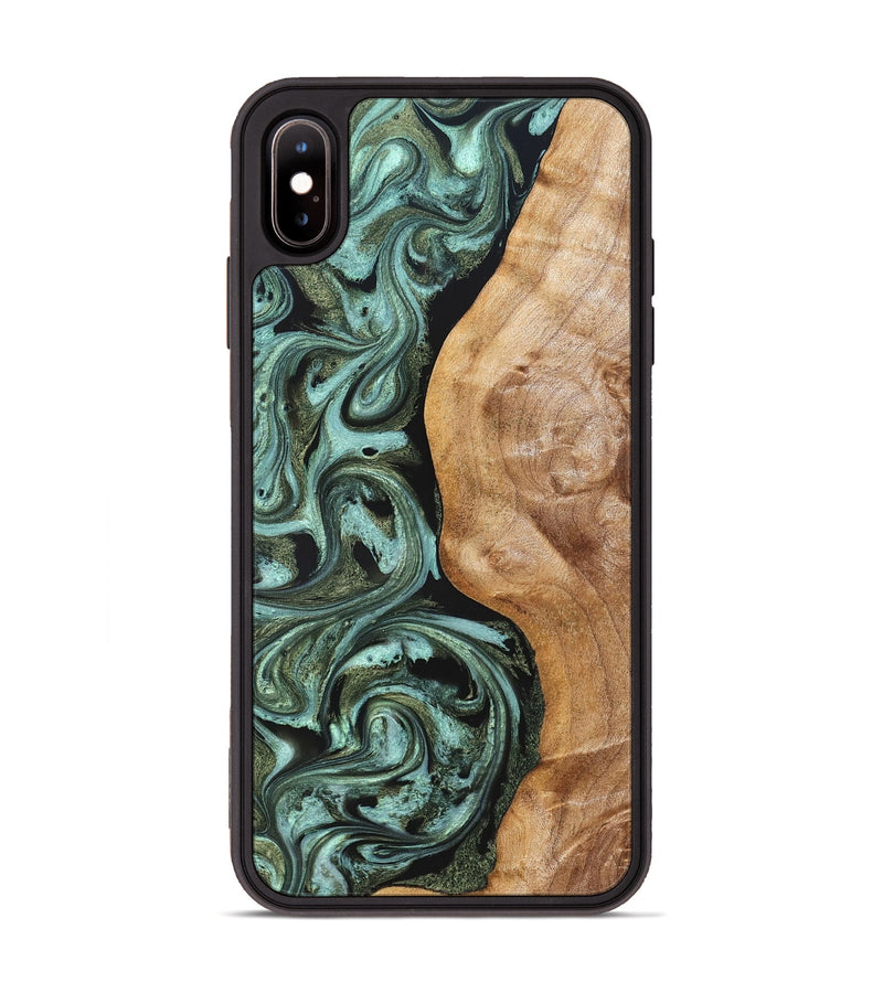 iPhone Xs Max Wood Phone Case - Amos (Green, 824374)