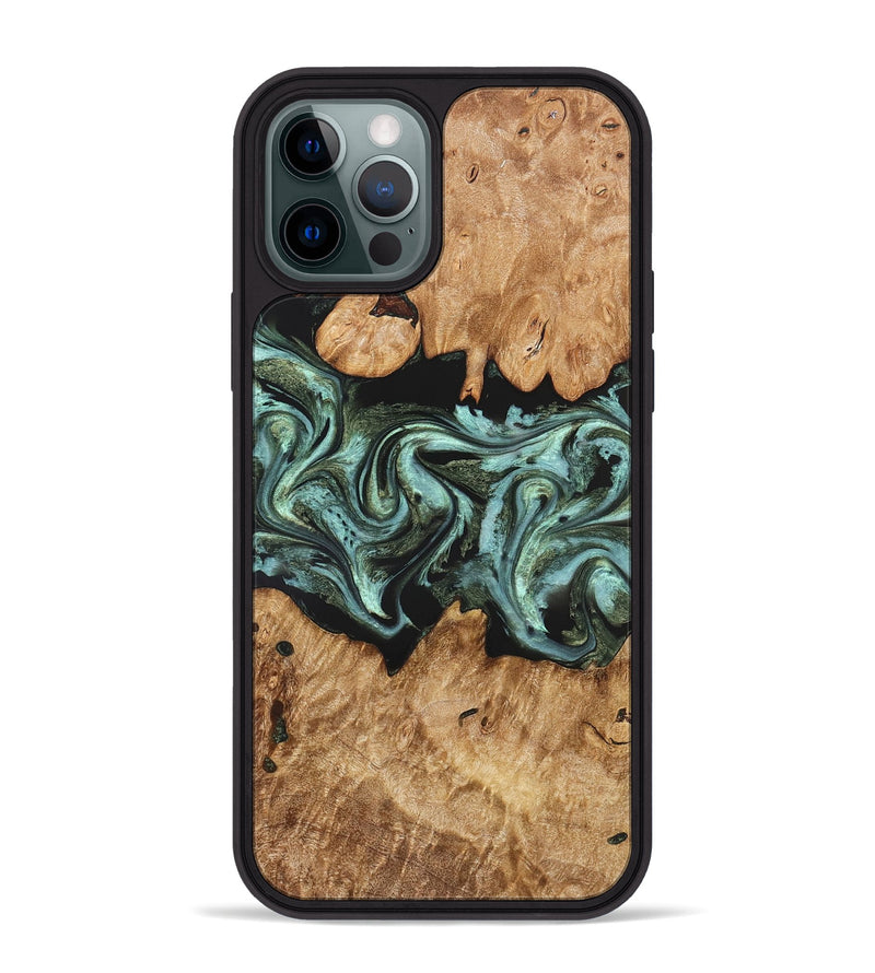 iPhone 12 Pro Max Wood Phone Case - Landon (Green, 824376)