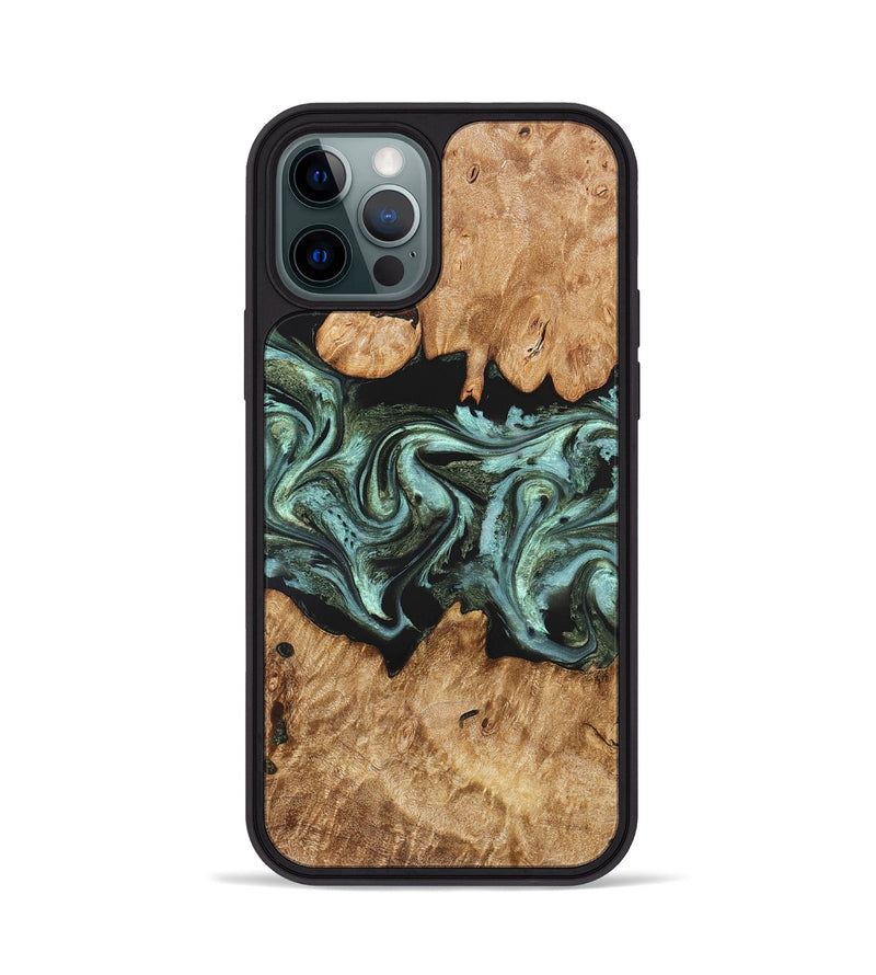 iPhone 12 Pro Wood Phone Case - Landon (Green, 824376)