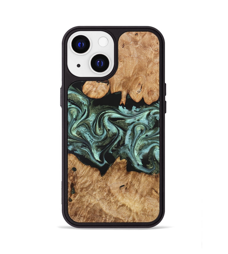 iPhone 13 Wood Phone Case - Landon (Green, 824376)