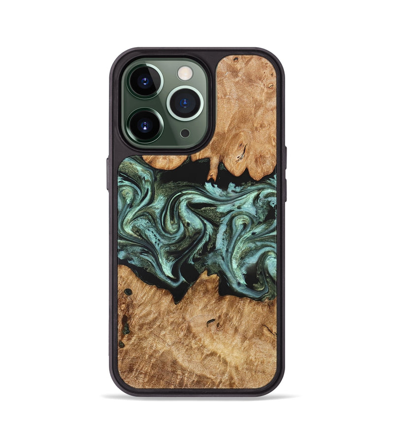 iPhone 13 Pro Wood Phone Case - Landon (Green, 824376)