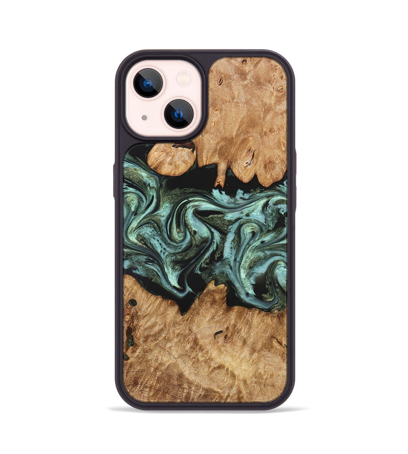 iPhone 14 Wood Phone Case - Landon (Green, 824376)