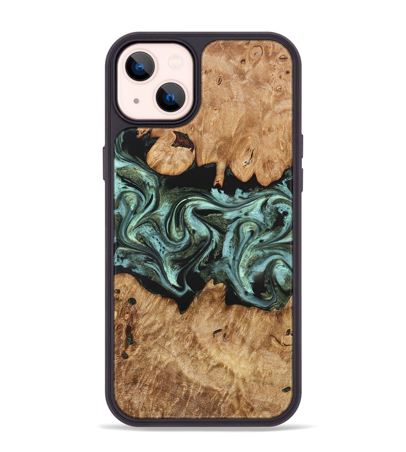 iPhone 14 Plus Wood Phone Case - Landon (Green, 824376)
