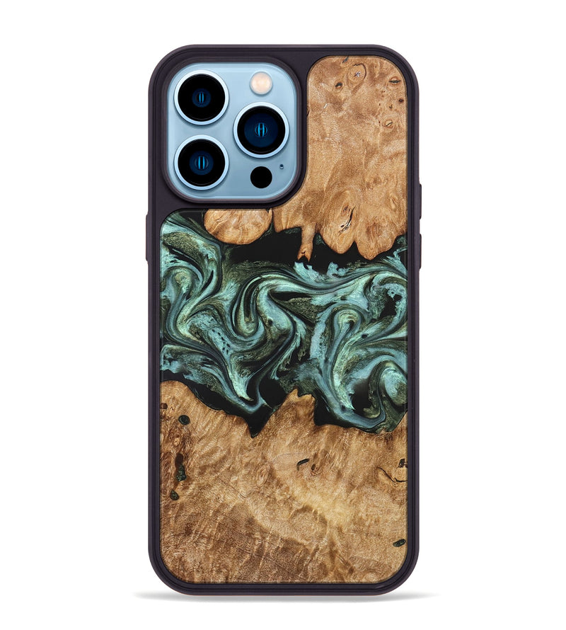 iPhone 14 Pro Max Wood Phone Case - Landon (Green, 824376)