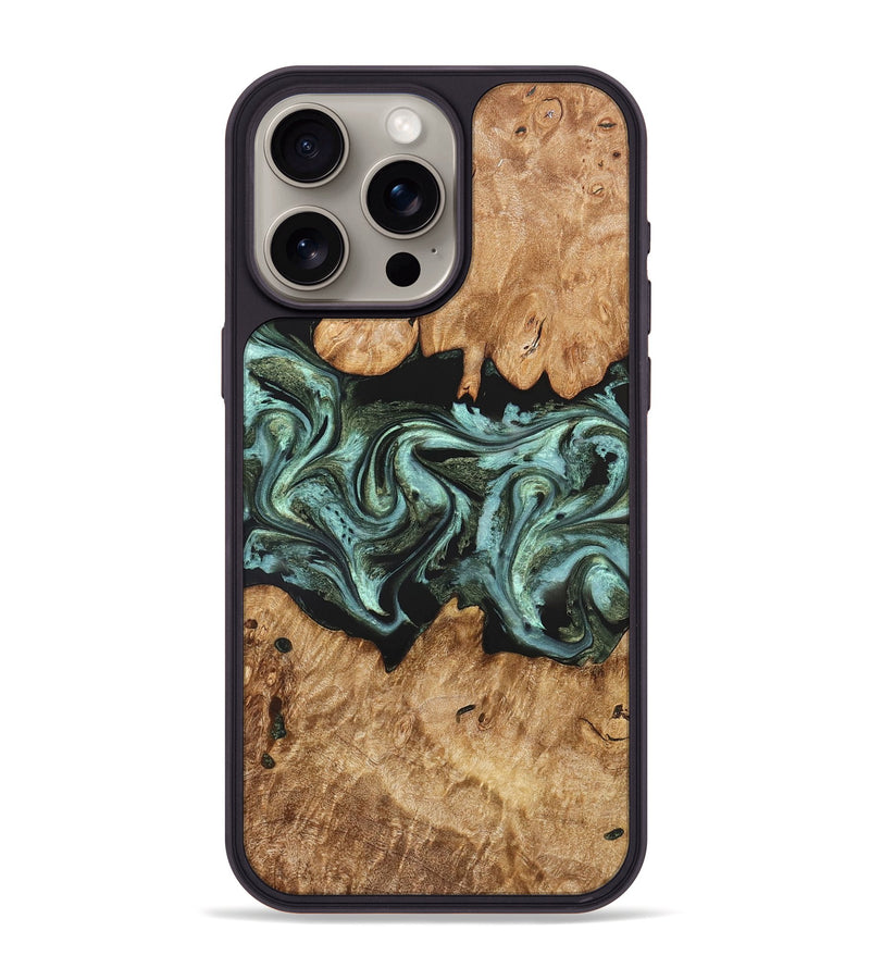 iPhone 15 Pro Max Wood Phone Case - Landon (Green, 824376)