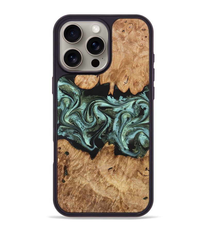 iPhone 16 Pro Max Wood Phone Case - Landon (Green, 824376)