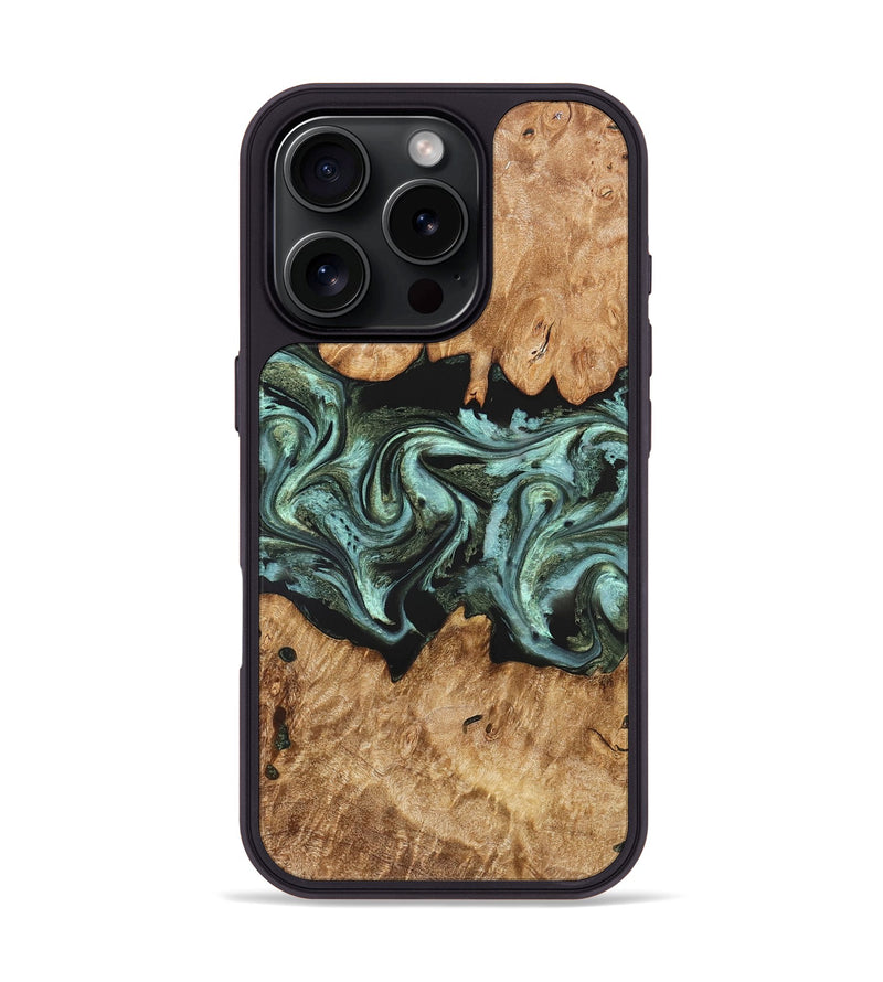 iPhone 16 Pro Wood Phone Case - Landon (Green, 824376)