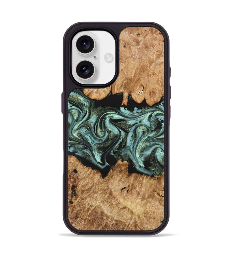 iPhone 17 Wood Phone Case - Landon (Green, 824376)