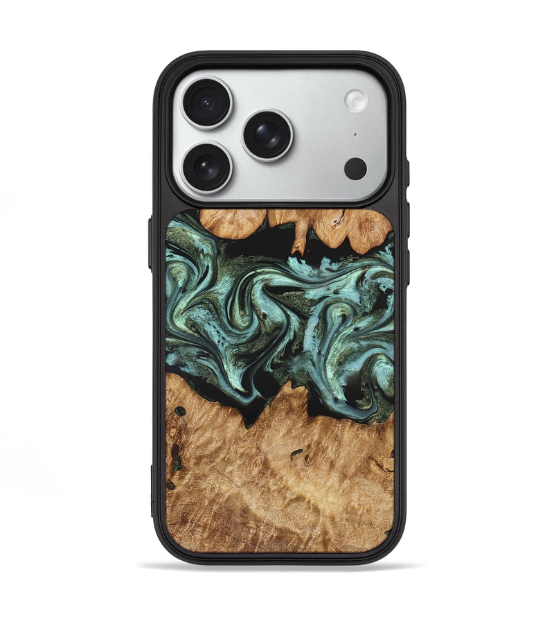iPhone 18 Pro Wood Phone Case - Landon (Green, 824376)