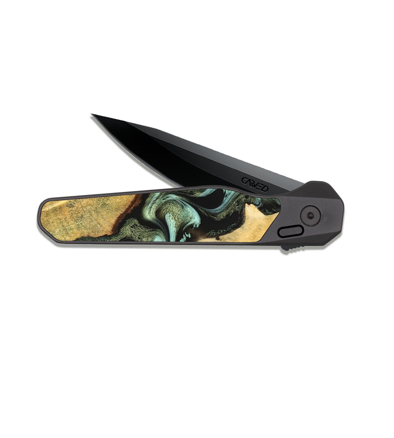 EDC Dark Slate Wood Pocket Knife - Romina (Green, 824381)