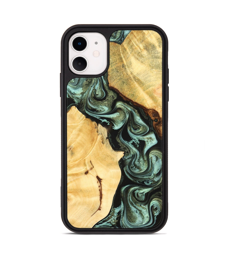 iPhone 11 Wood Phone Case - Romina (Green, 824381)