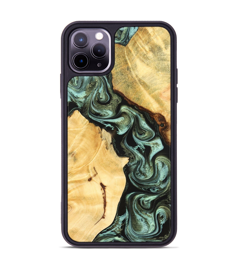 iPhone 11 Pro Max Wood Phone Case - Romina (Green, 824381)