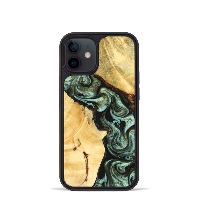 iPhone 12 mini Wood Phone Case - Romina (Green, 824381)