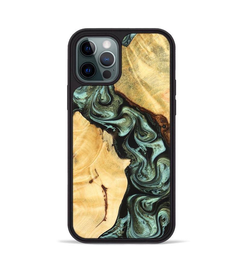 iPhone 12 Pro Wood Phone Case - Romina (Green, 824381)