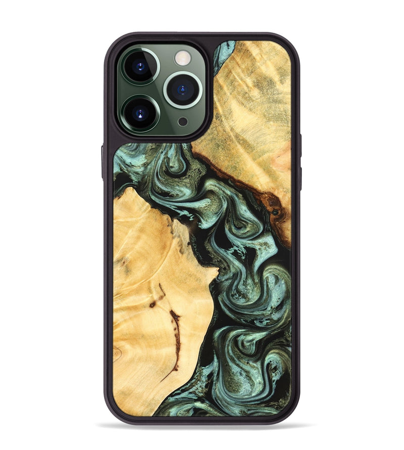 iPhone 13 Pro Max Wood Phone Case - Romina (Green, 824381)