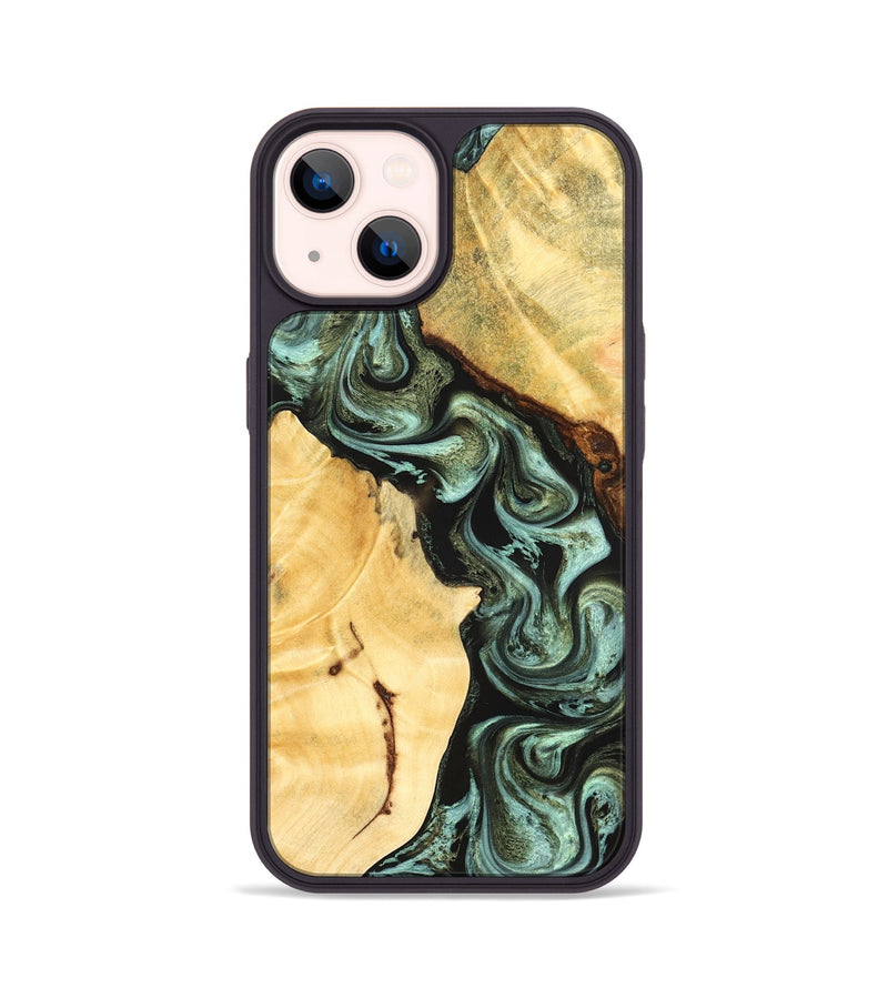 iPhone 14 Wood Phone Case - Romina (Green, 824381)