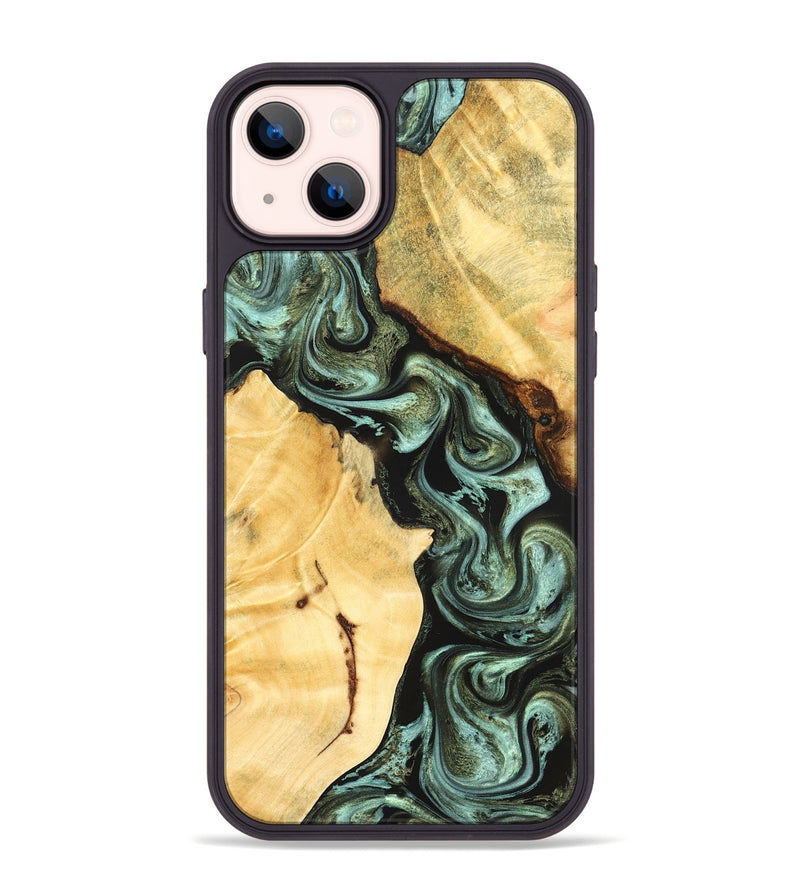 iPhone 14 Plus Wood Phone Case - Romina (Green, 824381)