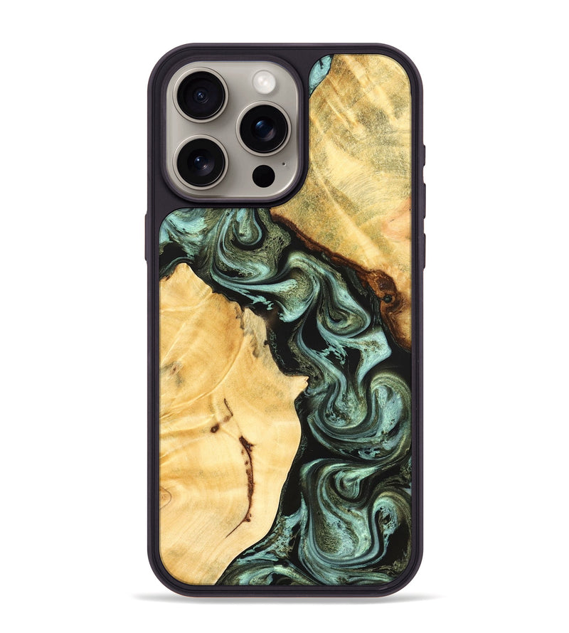 iPhone 15 Pro Max Wood Phone Case - Romina (Green, 824381)