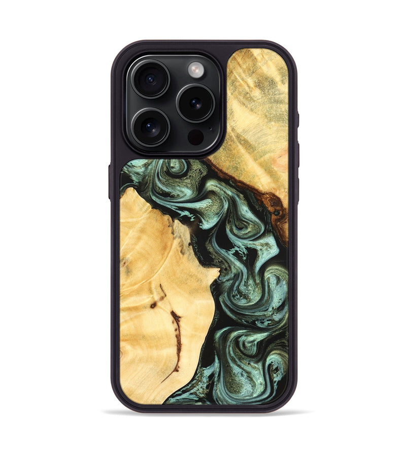 iPhone 15 Pro Wood Phone Case - Romina (Green, 824381)