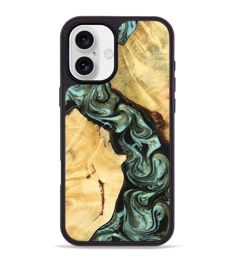 iPhone 16 Plus Wood Phone Case - Romina (Green, 824381)