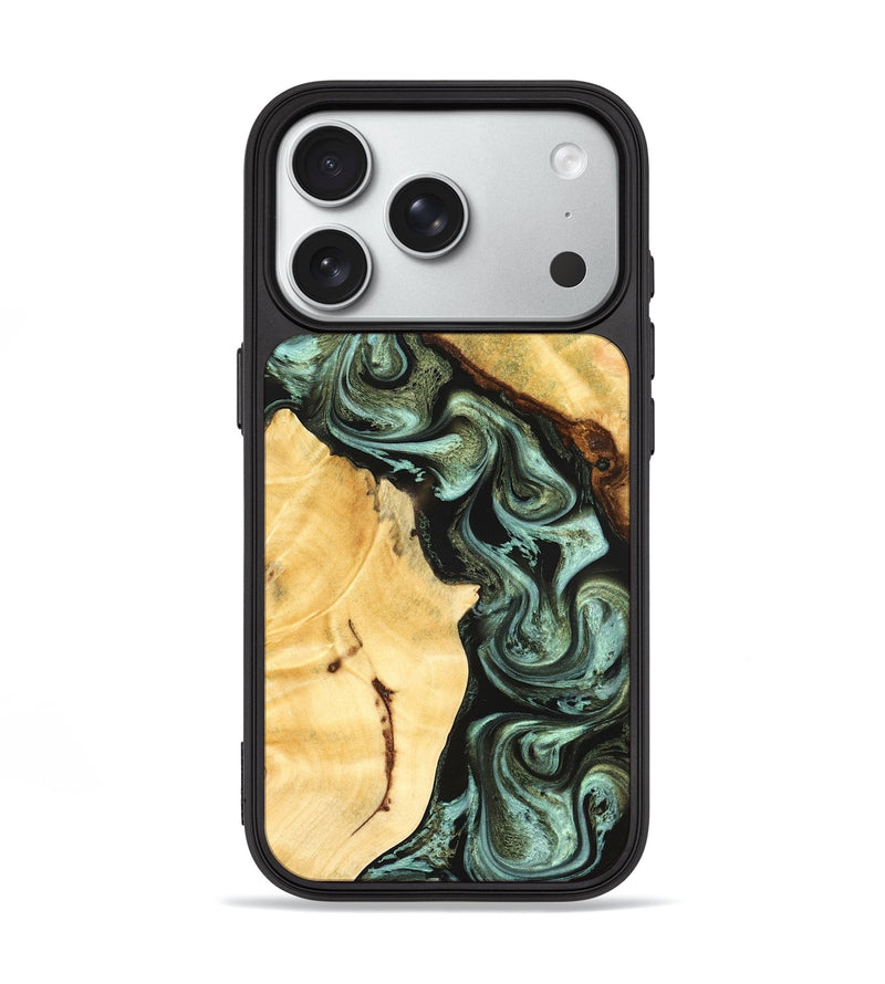 iPhone 18 Pro Wood Phone Case - Romina (Green, 824381)