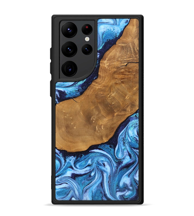 Galaxy S22 Ultra Wood Phone Case - Shaniya (Blue, 824390)