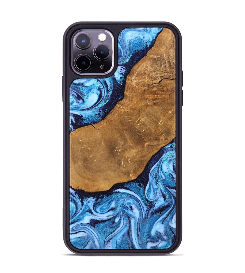 iPhone 11 Pro Max Wood Phone Case - Shaniya (Blue, 824390)