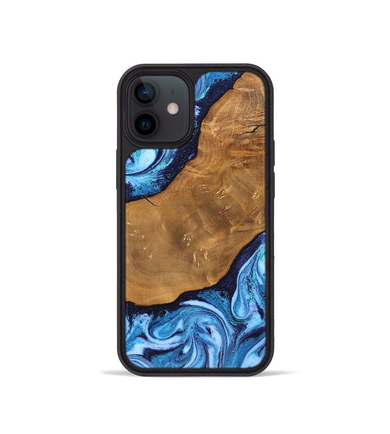iPhone 12 mini Wood Phone Case - Shaniya (Blue, 824390)