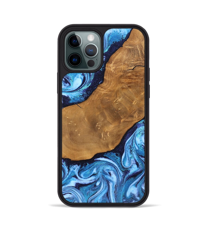 iPhone 12 Pro Wood Phone Case - Shaniya (Blue, 824390)