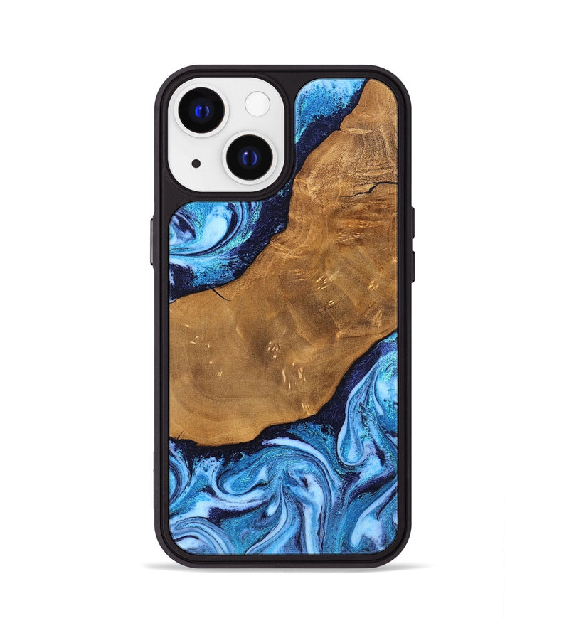 iPhone 13 Wood Phone Case - Shaniya (Blue, 824390)
