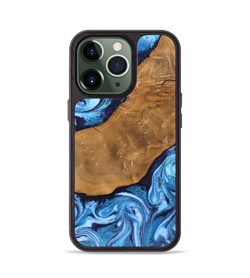 iPhone 13 Pro Wood Phone Case - Shaniya (Blue, 824390)
