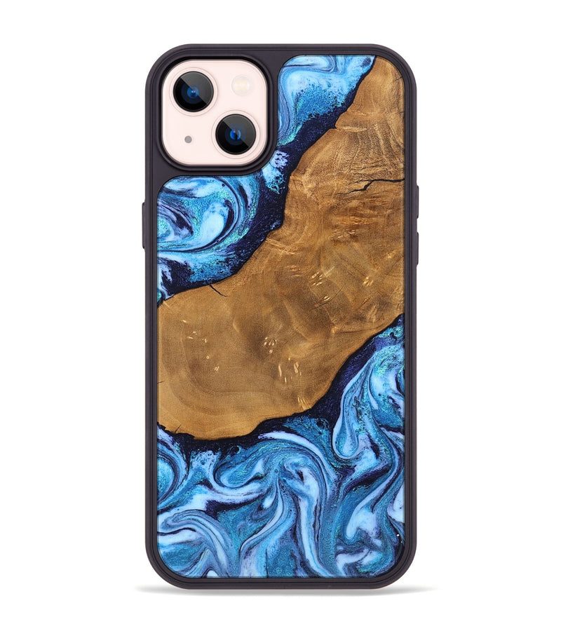 iPhone 14 Plus Wood Phone Case - Shaniya (Blue, 824390)