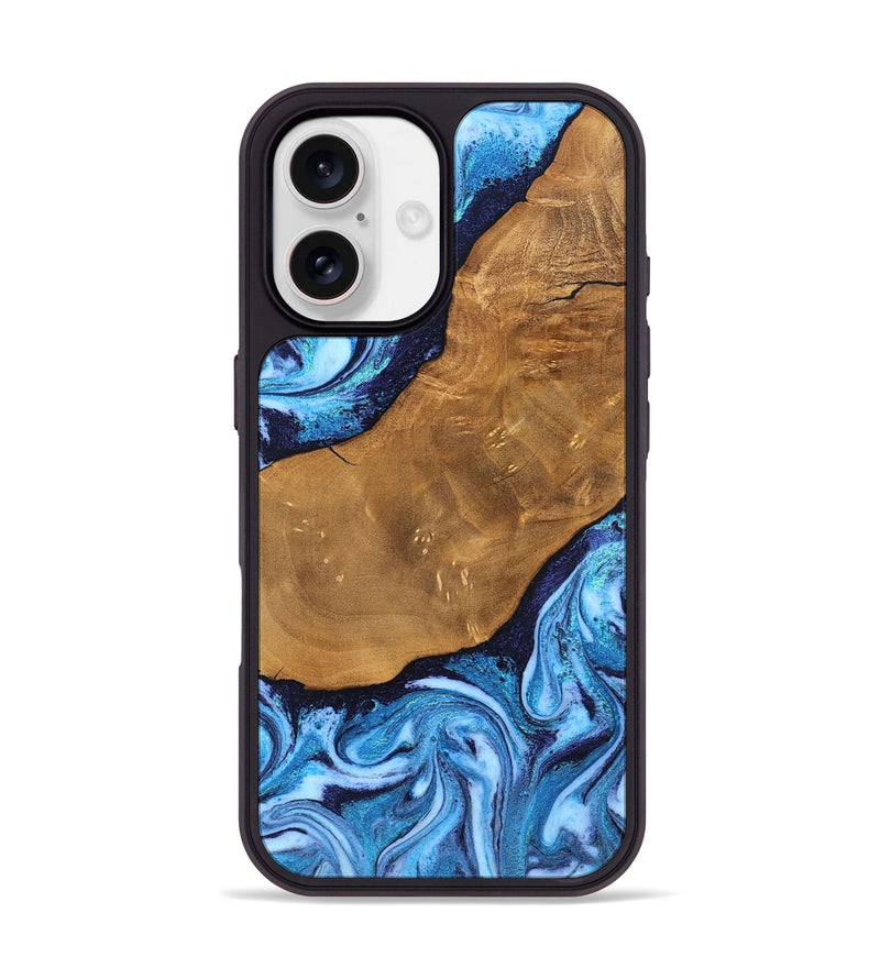 iPhone 17 Wood Phone Case - Shaniya (Blue, 824390)