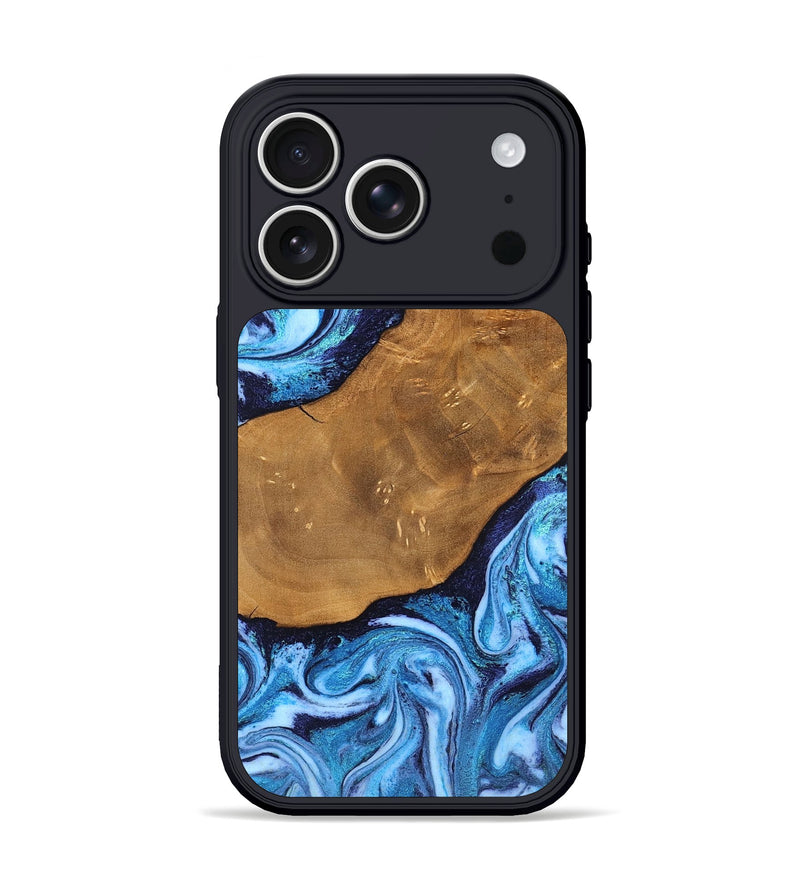 iPhone 17 Pro Wood Phone Case - Shaniya (Blue, 824390)