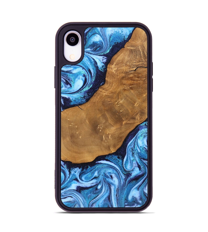 iPhone Xr Wood Phone Case - Shaniya (Blue, 824390)