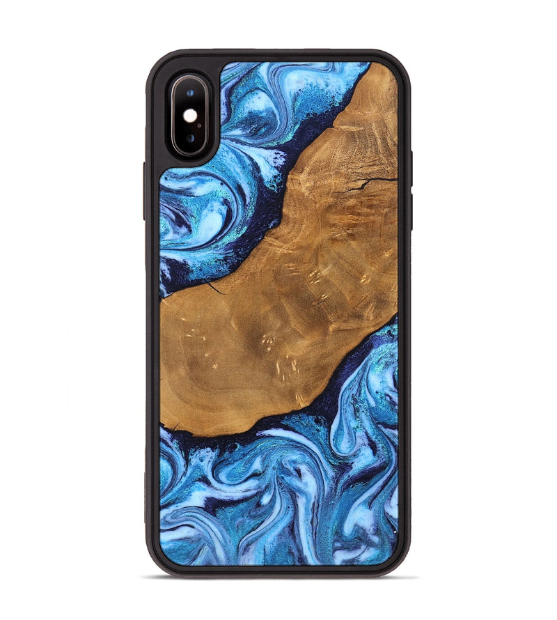 iPhone Xs Max Wood Phone Case - Shaniya (Blue, 824390)