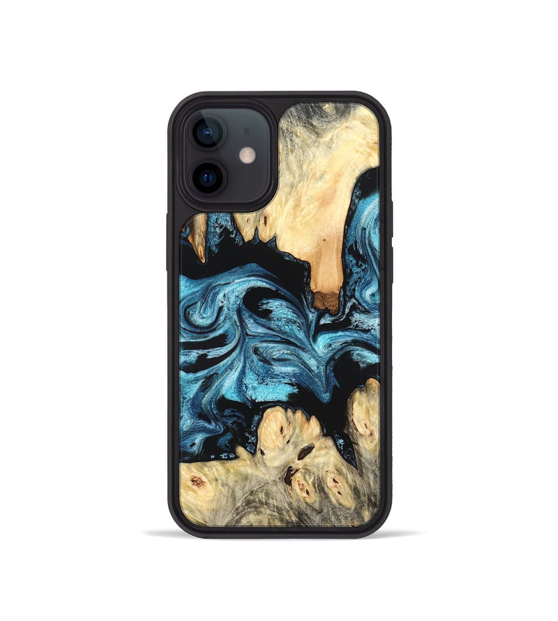 iPhone 12 mini Wood Phone Case - Dasia (Blue, 824392)