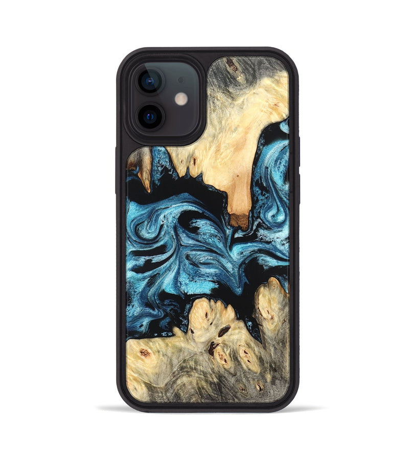 iPhone 12 Wood Phone Case - Dasia (Blue, 824392)