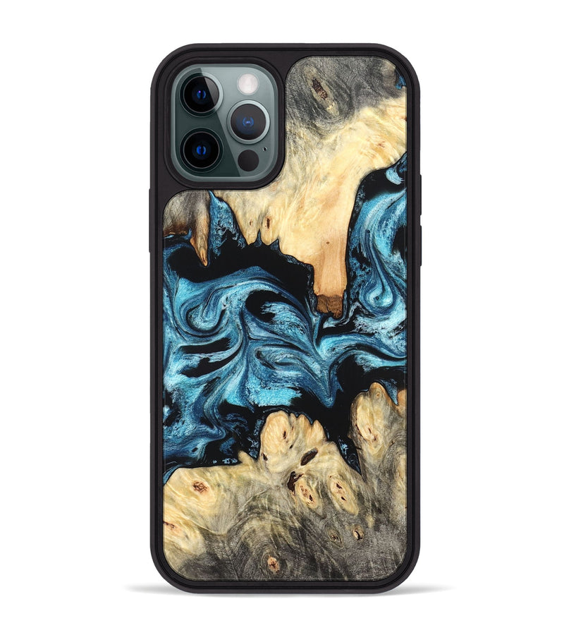 iPhone 12 Pro Max Wood Phone Case - Dasia (Blue, 824392)
